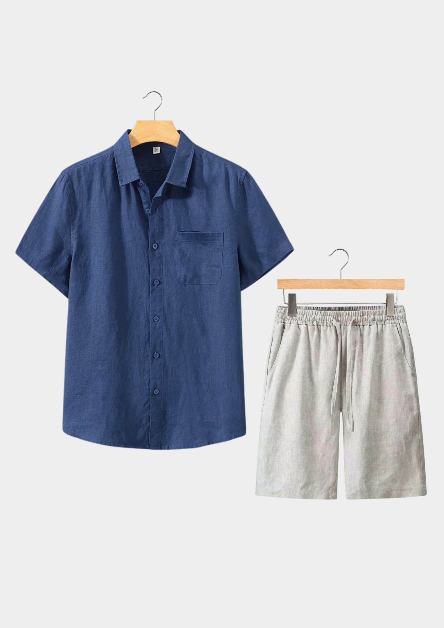 Dolcevita Shortsleeve Summer Set - Navy/beige | Castielli