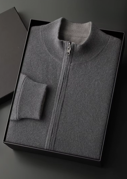 Pure Extra-Fine Merino Wool Zip Cardigan | Castielli
