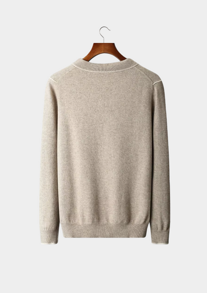 Premium Cashmere Two Tone Button Polo | Castielli