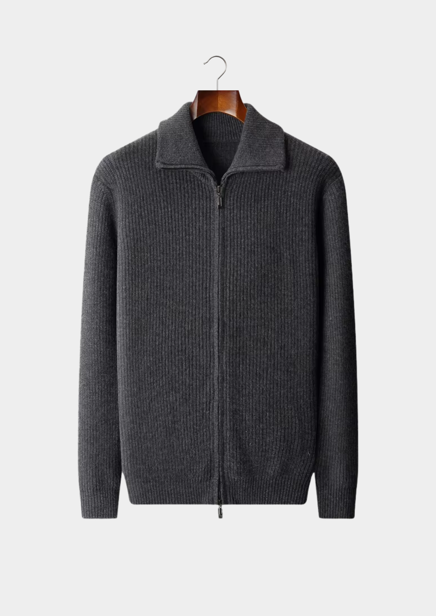 Pure Extra-Fine Merino Wool Funnel Neck Dual Zip Cardigan | Castielli