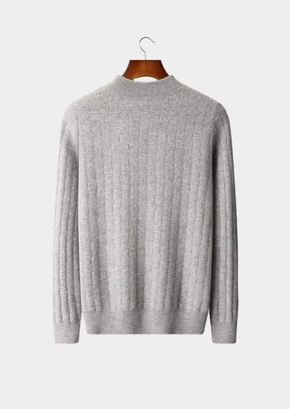 Pure Extra-Fine Merino Wool Textured Mockneck | Castielli