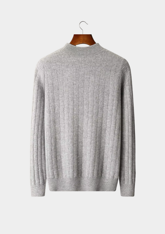 Pure Extra-Fine Merino Wool Textured Mockneck | Castielli