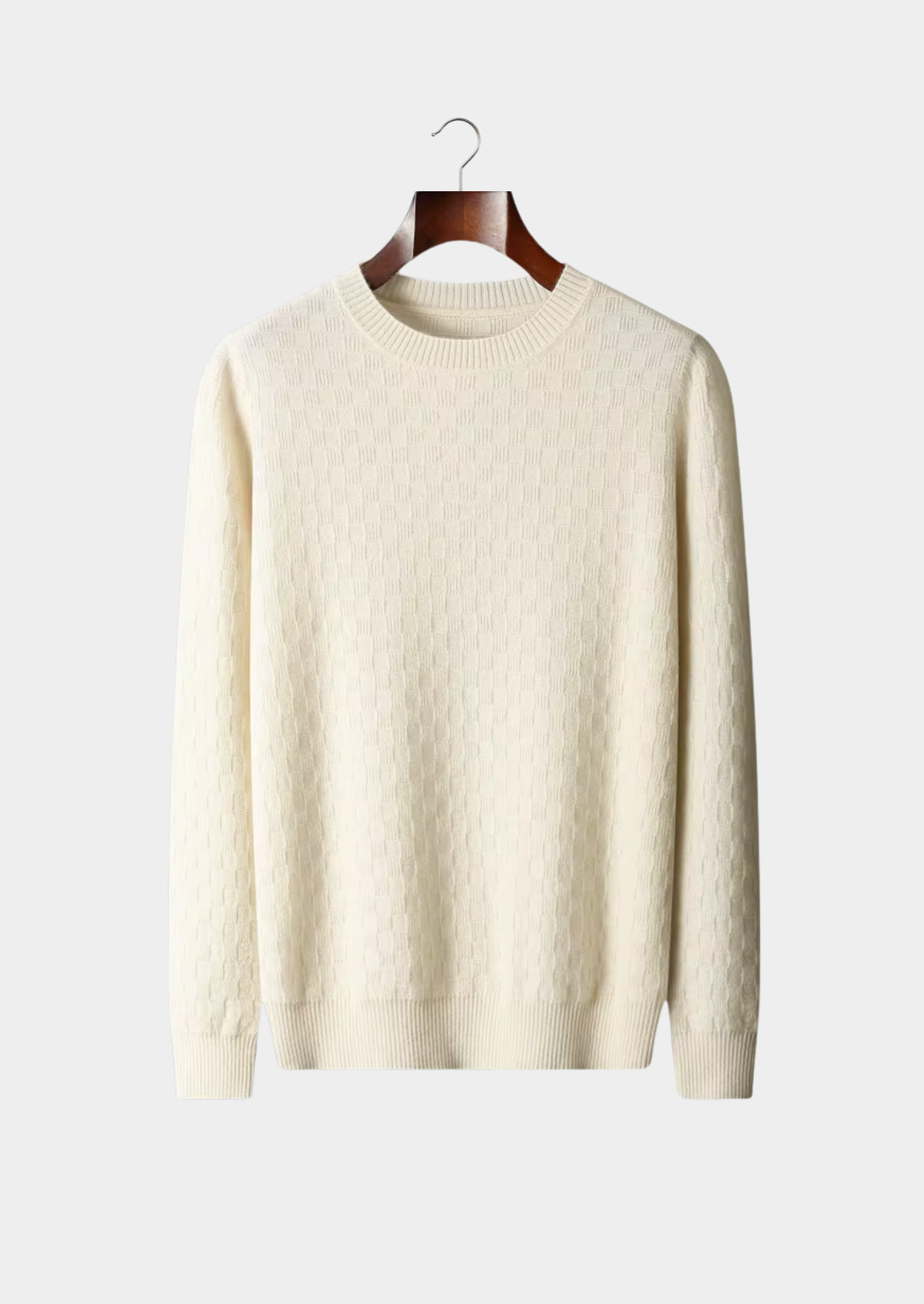 Premium Cashmere Textured Crewneck | Castielli