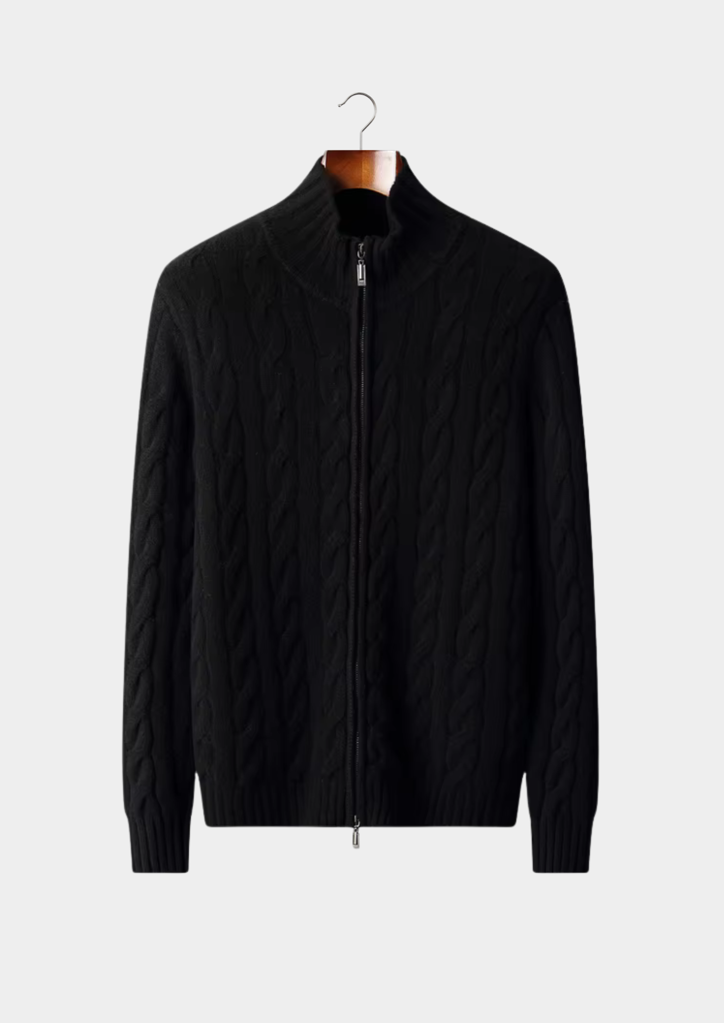 Pure Extra-Fine Merino Wool Dual-Zip Cable Cardigan | Castielli