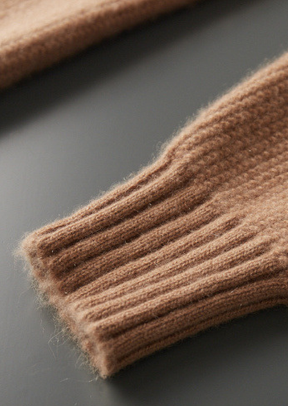 Pure Cashmere Mustard Ribbed Zip Cardigan | Castielli