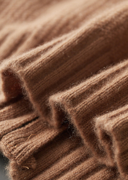 Pure Cashmere Mustard Ribbed Zip Cardigan | Castielli