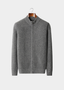 Pure Cashmere Gray Ribbed Zip Cardigan