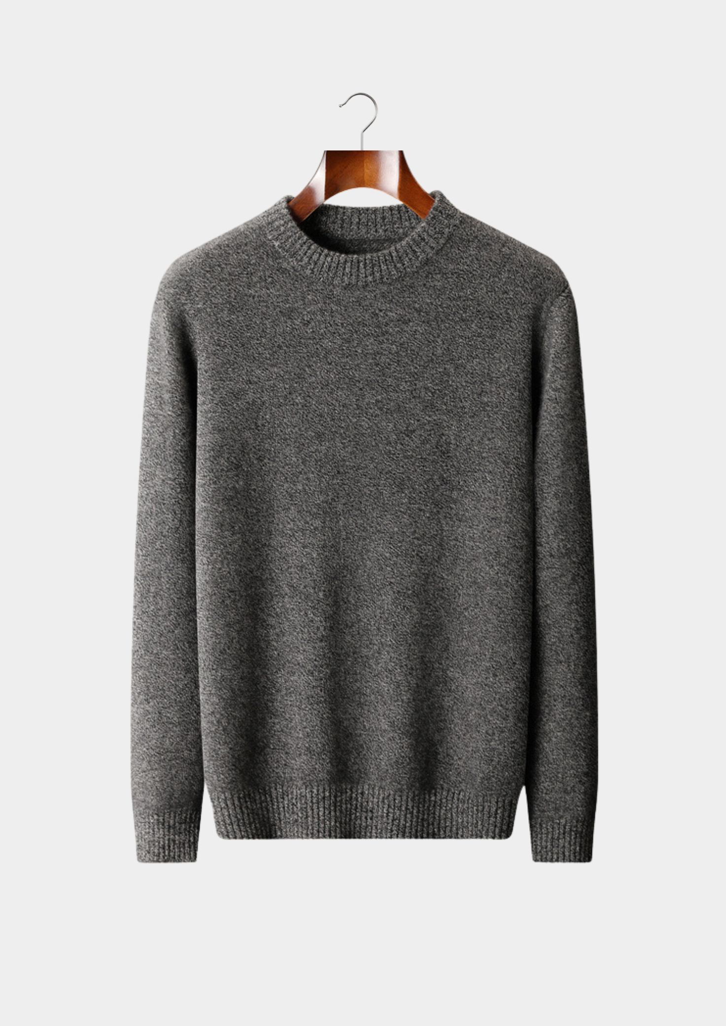 Pure Cashmere Gray Essential Crewneck | Castielli