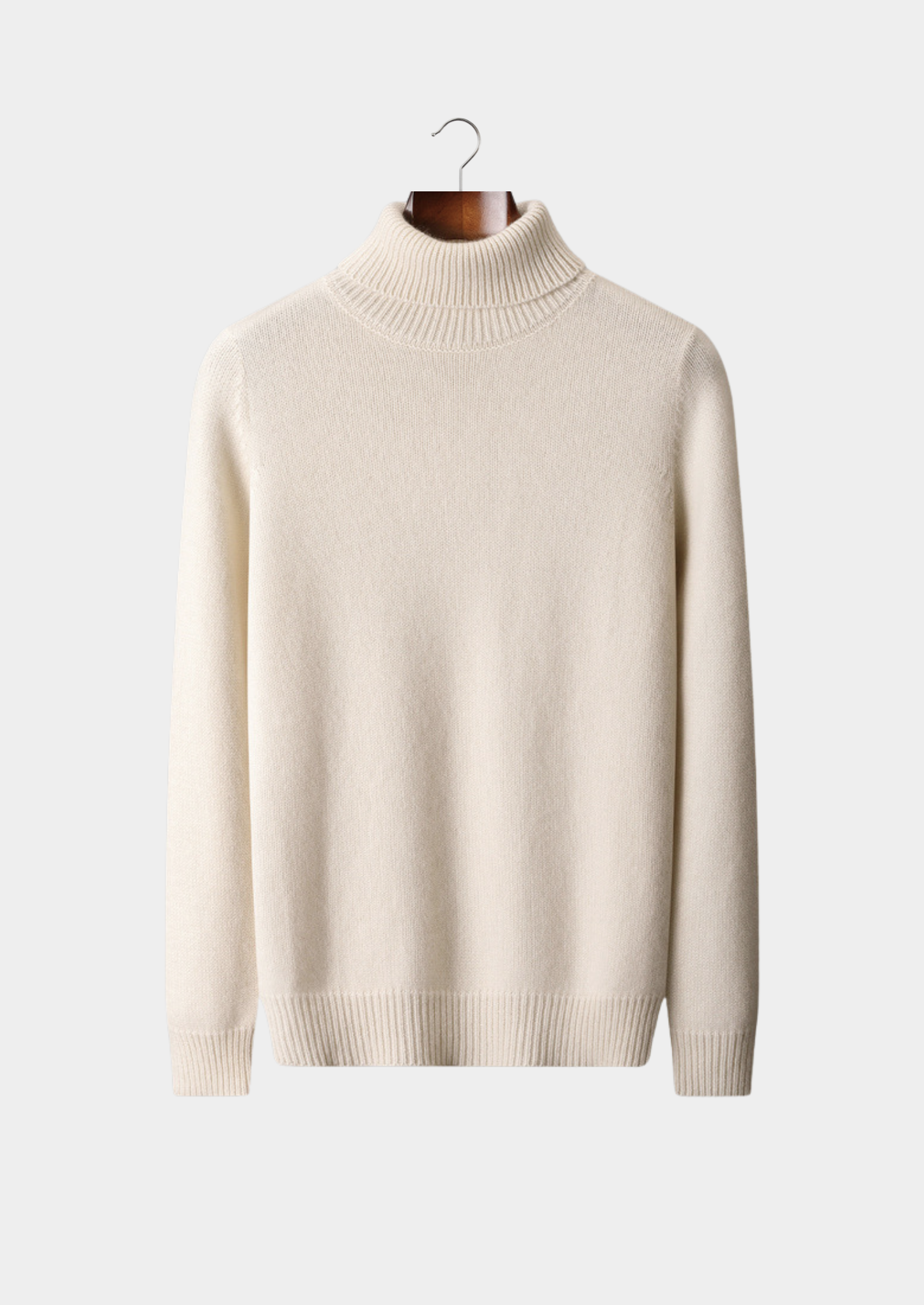 Pure Cashmere Ivory Essential Rollneck | Castielli