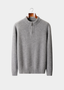 Pure Cashmere Light Gray Half Zip Sweater