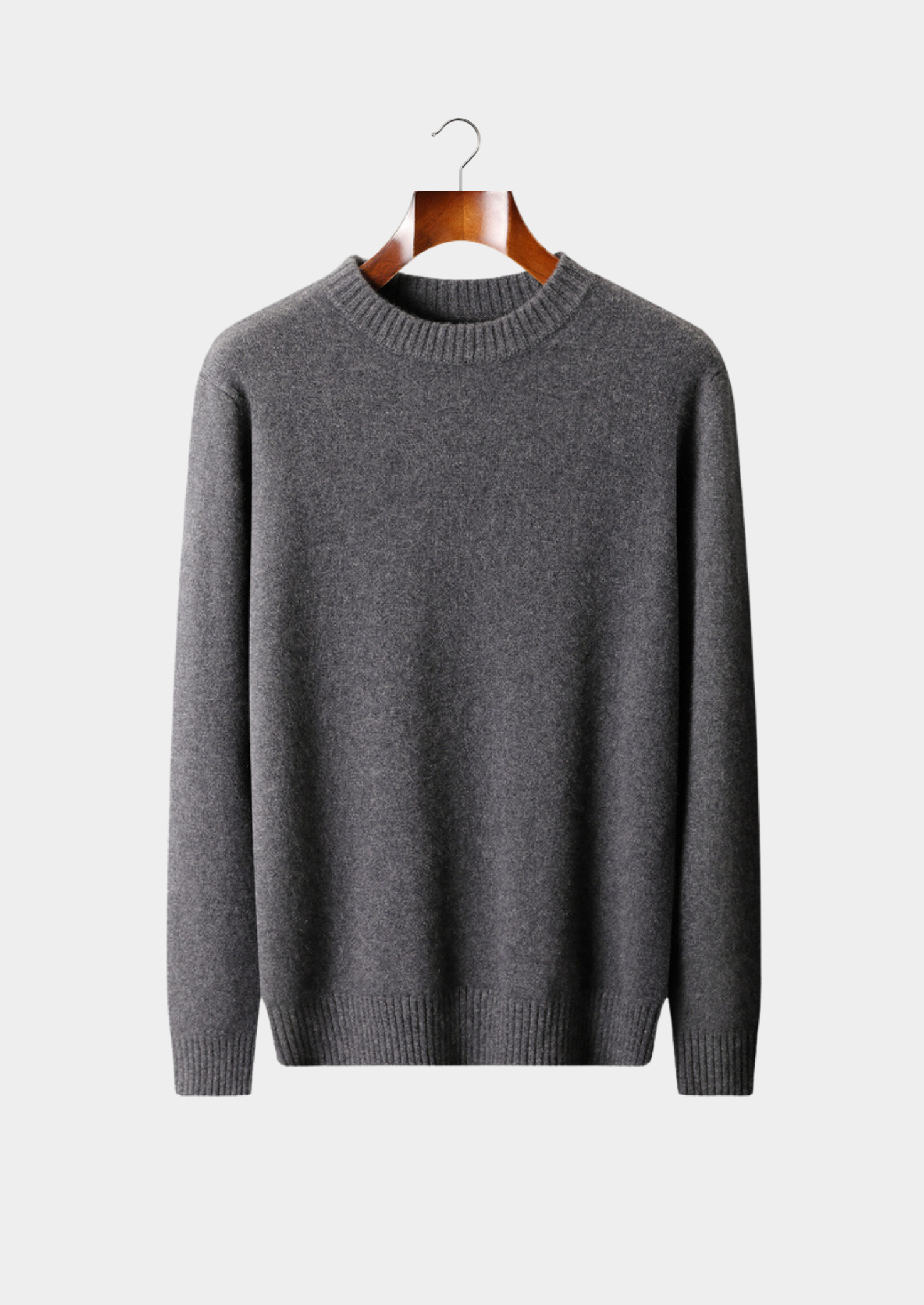 Pure Cashmere Dark Gray Essential Crewneck | Castielli
