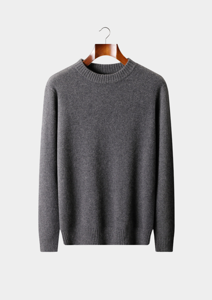 Pure Cashmere Dark Gray Essential Crewneck | Castielli