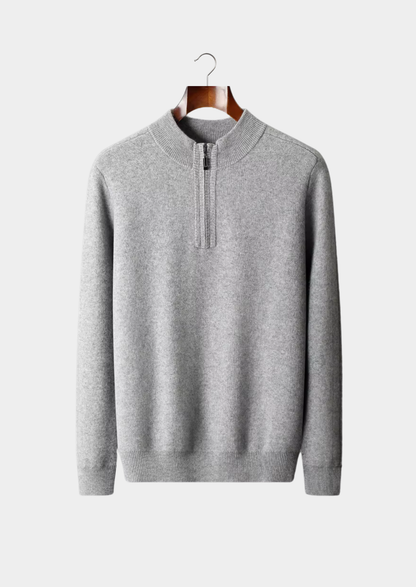 Premium Cashmere Essential Half-Zip Sweater | Castielli