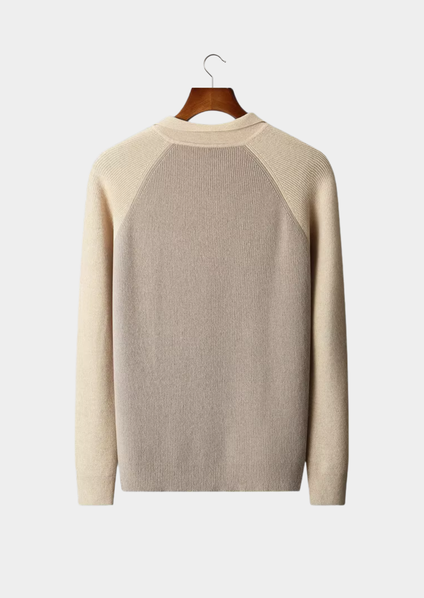 Pure Extra-Fine Merino Wool Two Tone Zipper Sweater Polo | Castielli