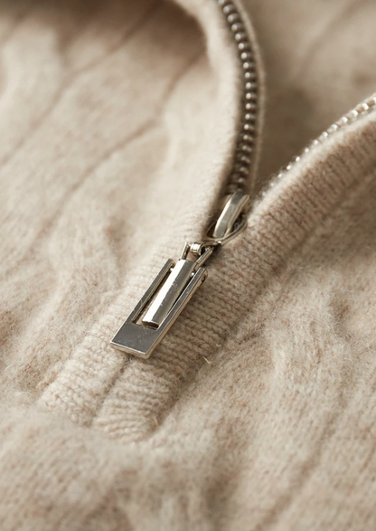 Pure Extra-Fine Merino Wool Cable Half Zip | Castielli