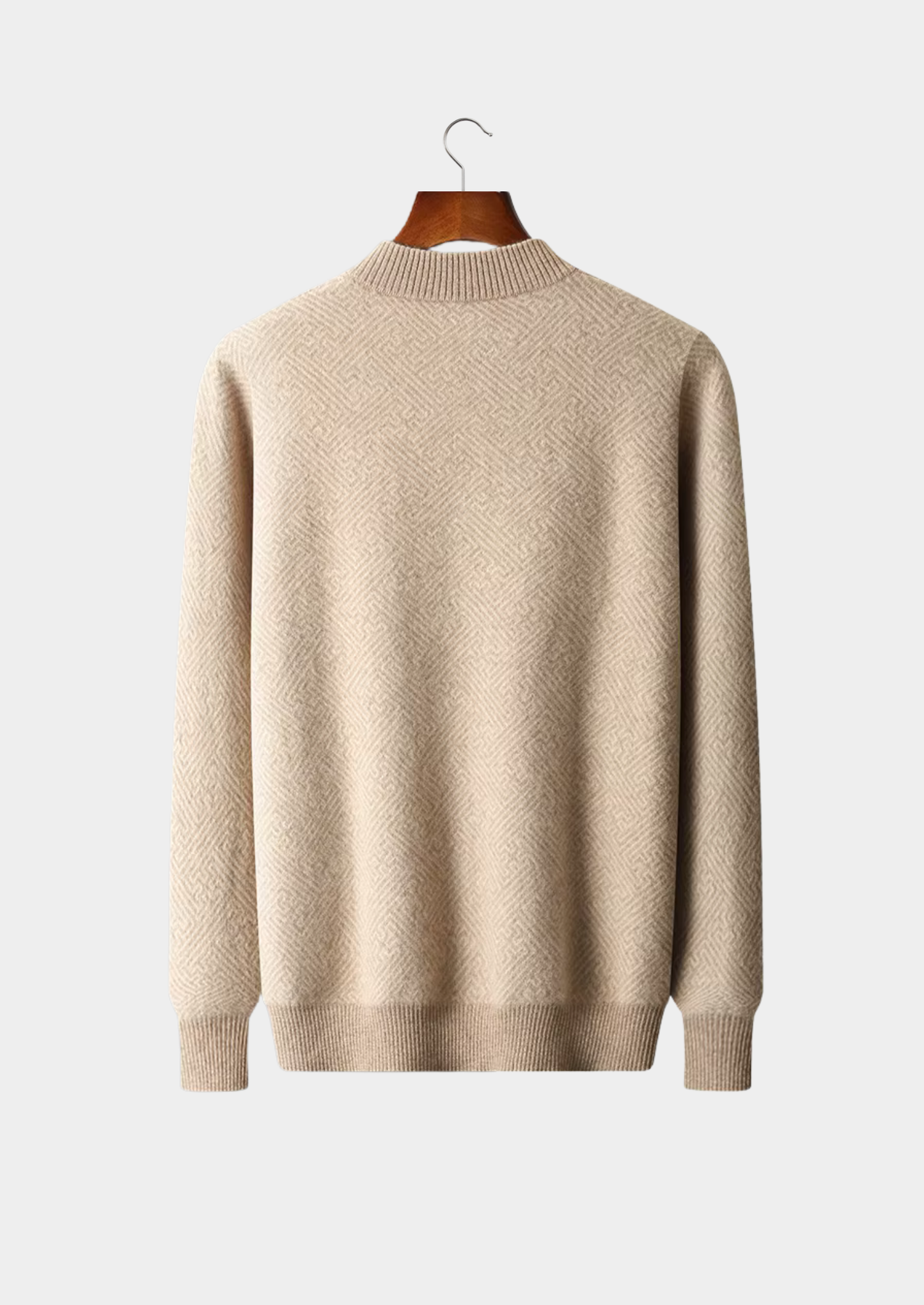 Premium Cashmere Patterned Half-Zip Sweater | Castielli