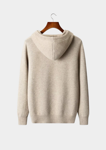 Pure Extra-Fine Merino Wool Button Hoodie | Castielli