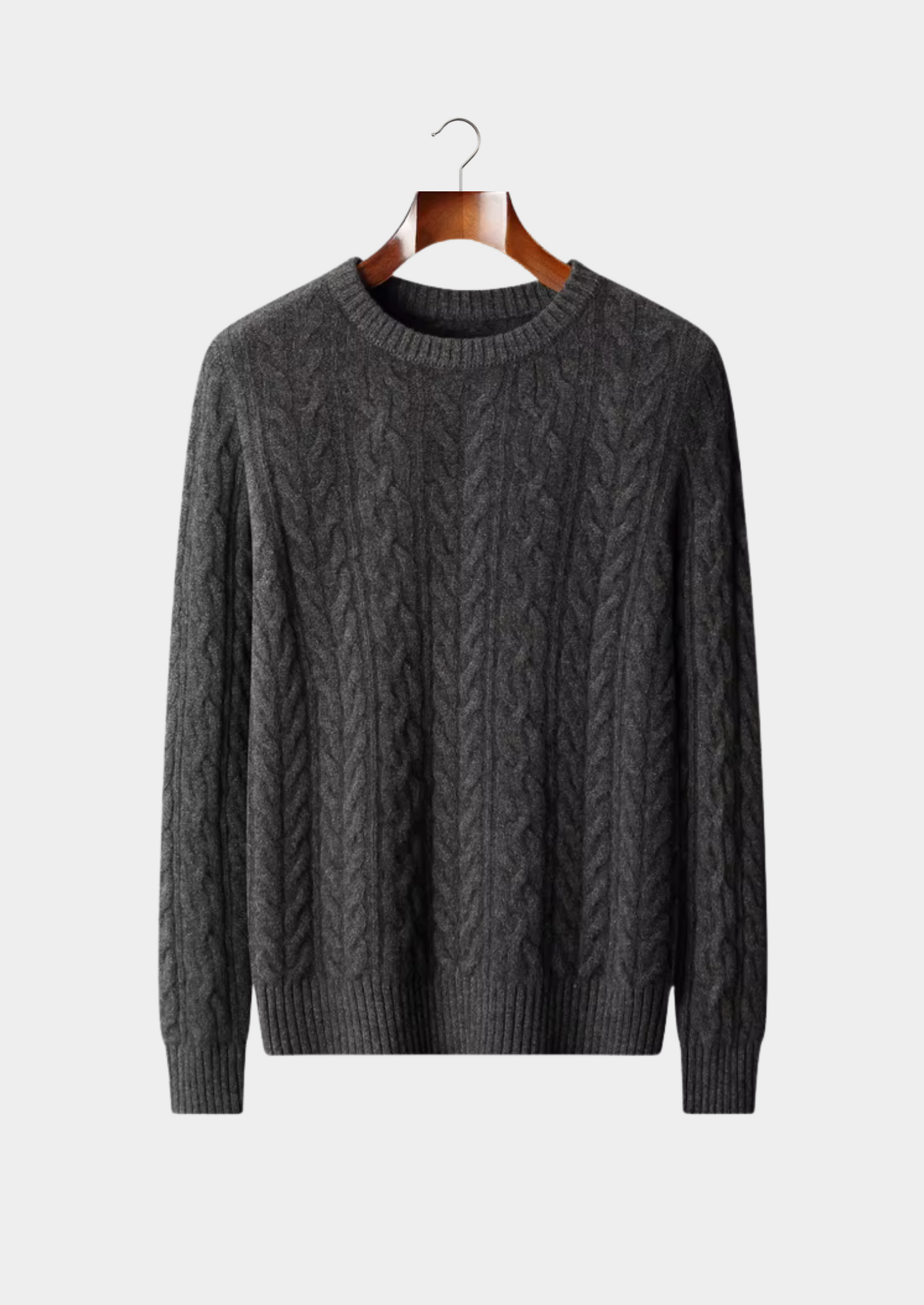 Pure Extra-Fine Merino Wool Cable Knit Crewneck | Castielli