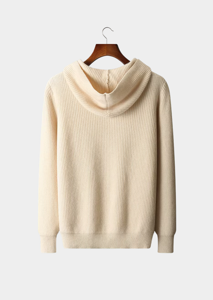 Pure Extra-Fine Merino Wool Half Zipper Hoodie | Castielli