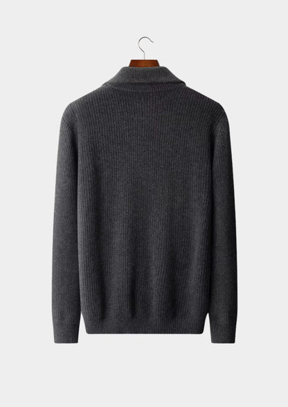 Pure Extra-Fine Merino Wool Funnel Neck Dual Zip Cardigan | Castielli