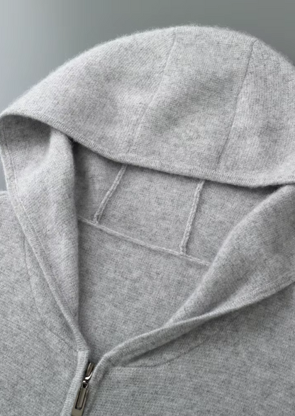 Pure Extra-Fine Merino Wool Zipper Hoodie | Castielli