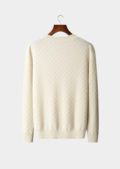 Premium Cashmere Textured Crewneck | Castielli