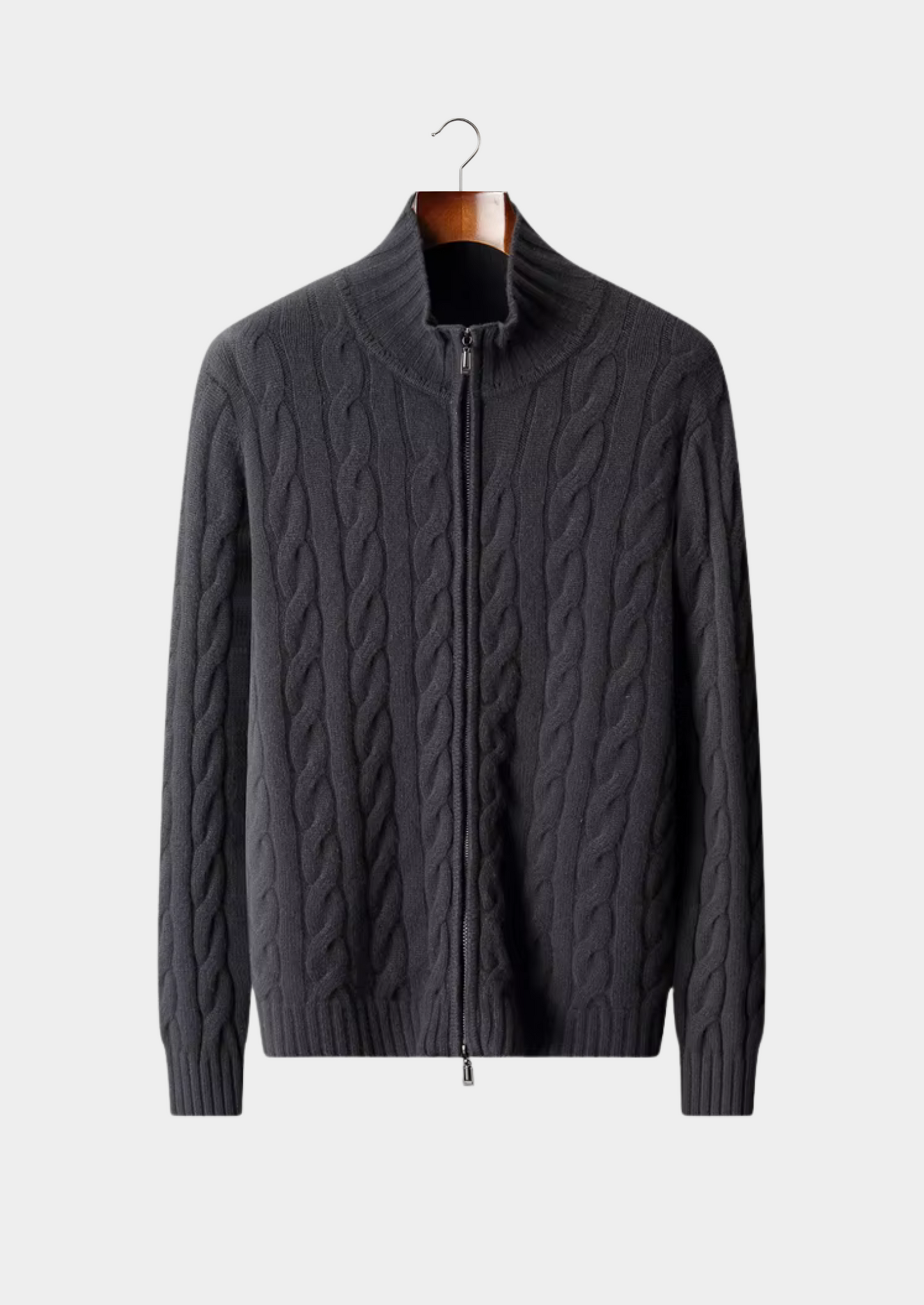 Pure Extra-Fine Merino Wool Dual-Zip Cable Cardigan | Castielli