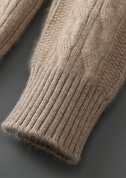 Pure Extra-Fine Merino Wool Cable Crewneck | Castielli