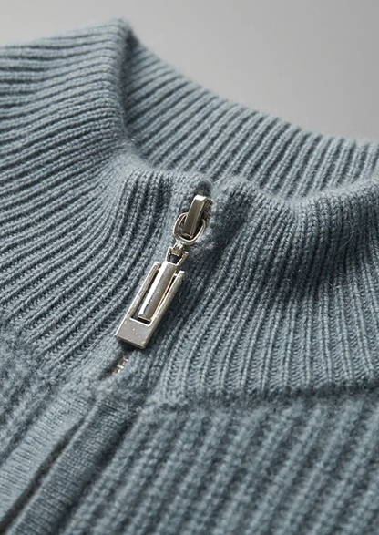 Premium Cashmere Ribbed Cardigan | Castielli