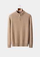 Pure Cashmere Light Beige Half Zip Sweater