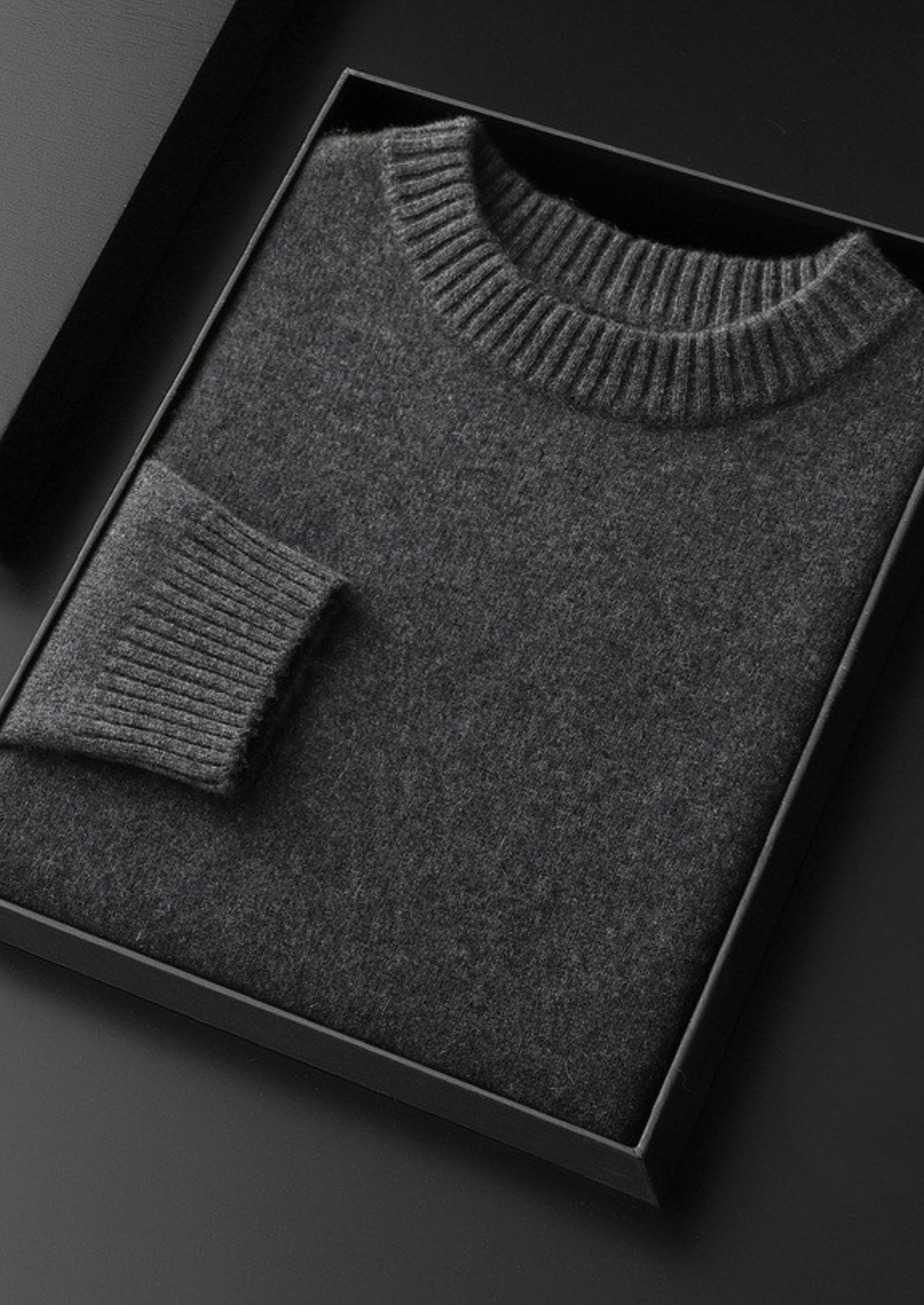 Pure Cashmere Dark Gray Essential Crewneck | Castielli