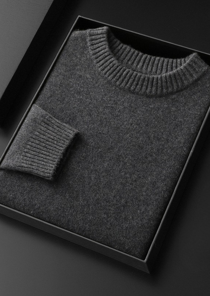 Pure Cashmere Dark Gray Essential Crewneck | Castielli