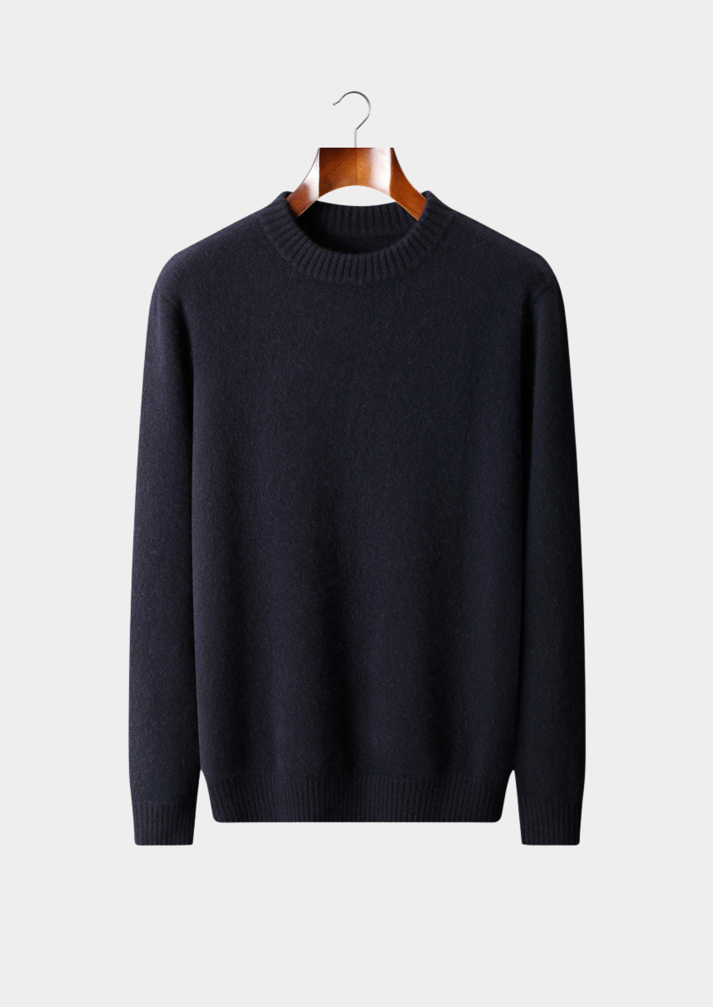 Pure Cashmere Navy Blue Essential Crewneck | Castielli