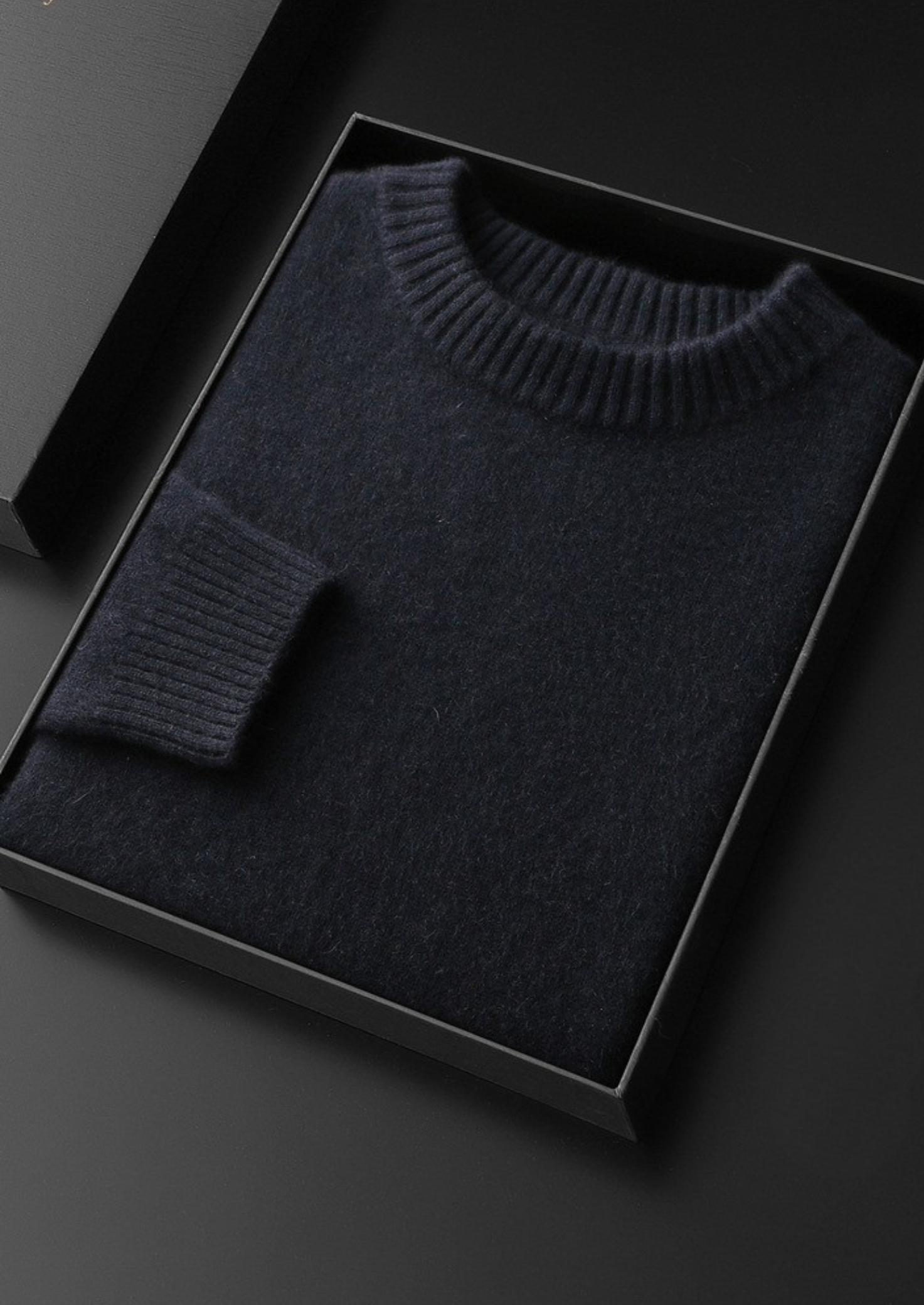 Pure Cashmere Navy Blue Essential Crewneck | Castielli