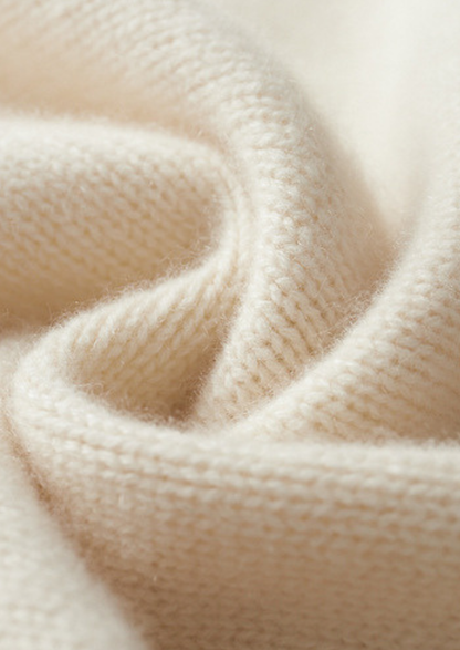 Pure Cashmere Ivory Essential Rollneck | Castielli