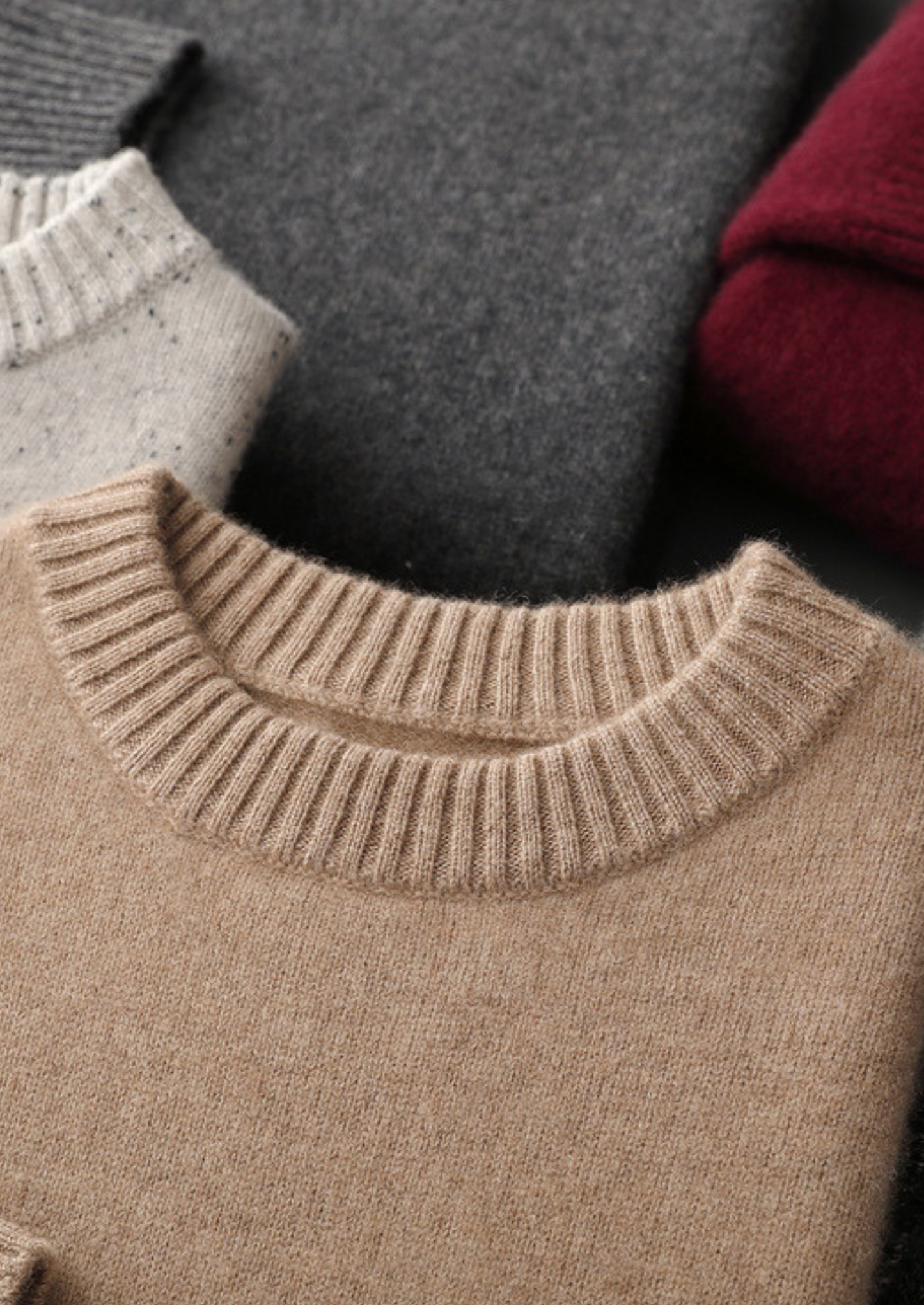 Pure Cashmere Burgundy Essential Crewneck | Castielli