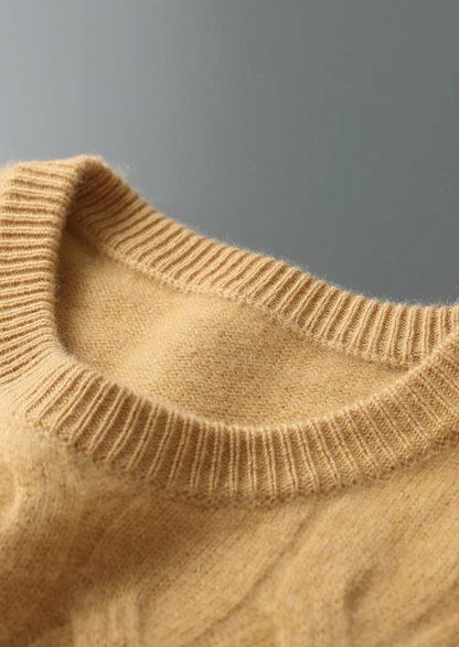 Premium Cashmere Cable Crewneck | Castielli