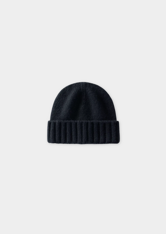 Black Cashmere Wintertime Beanie | Castielli
