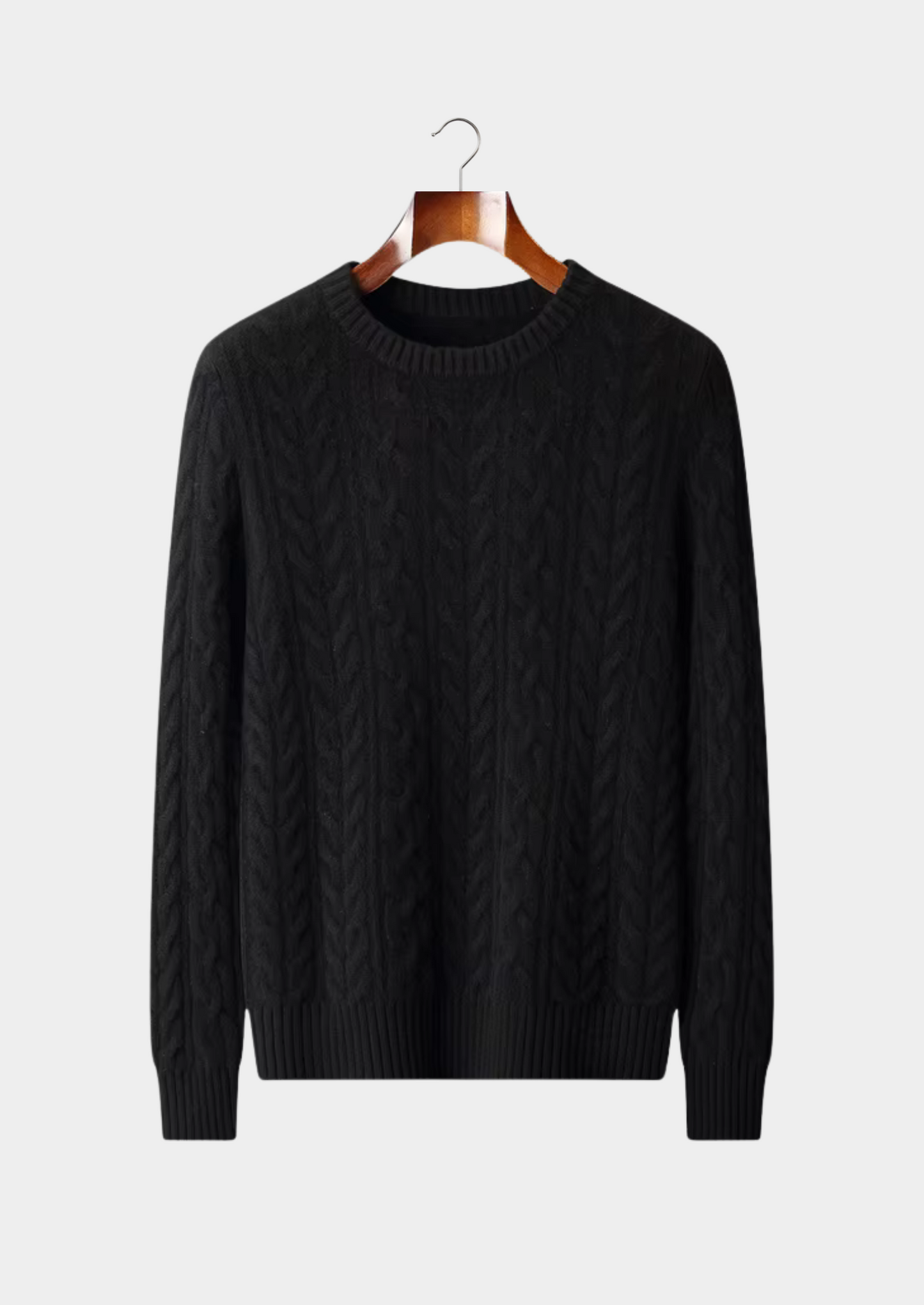 Pure Extra-Fine Merino Wool Cable Knit Crewneck | Castielli