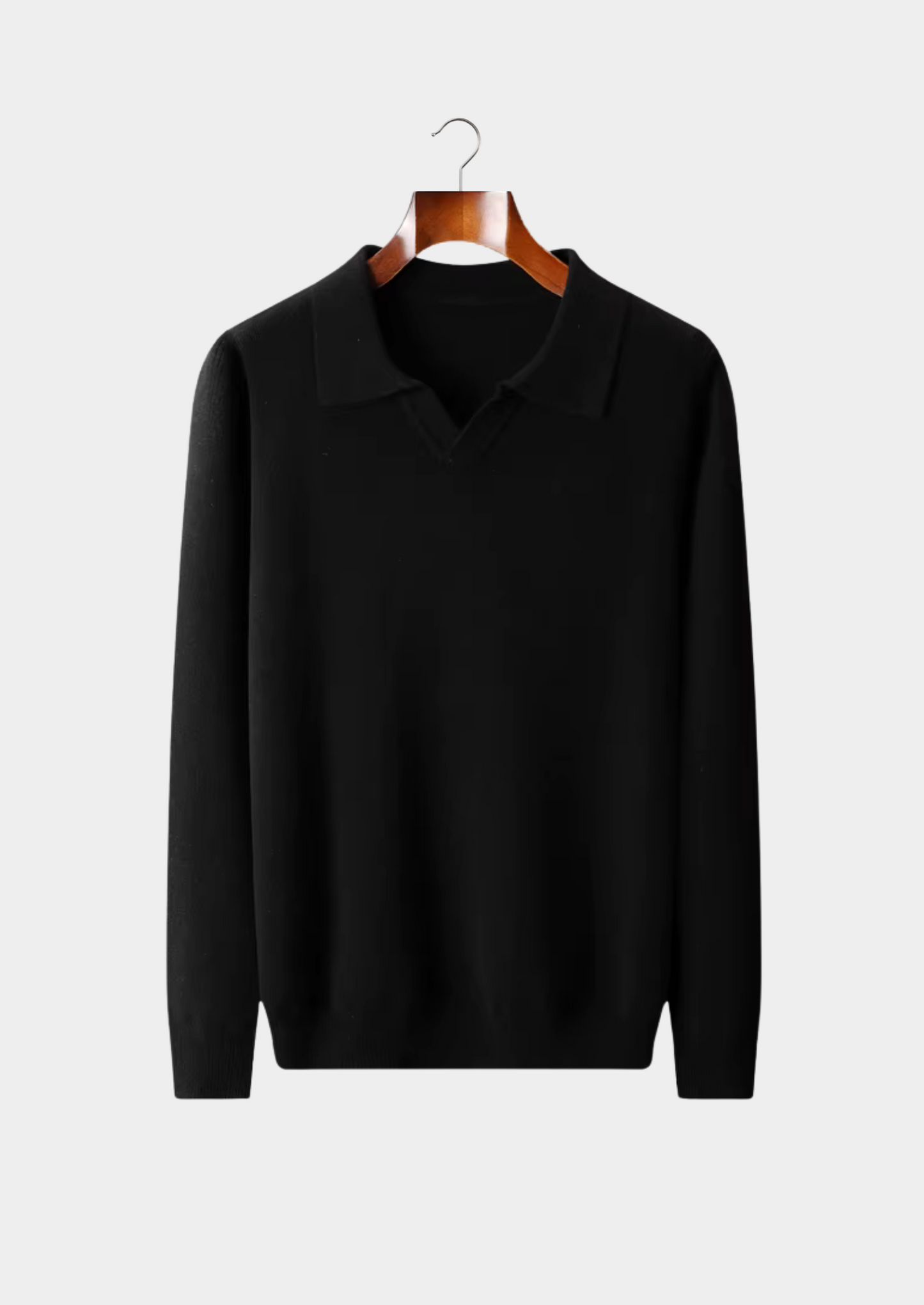 Pure Extra-Fine Merino Wool Ribbed Buttonless Polo | Castielli