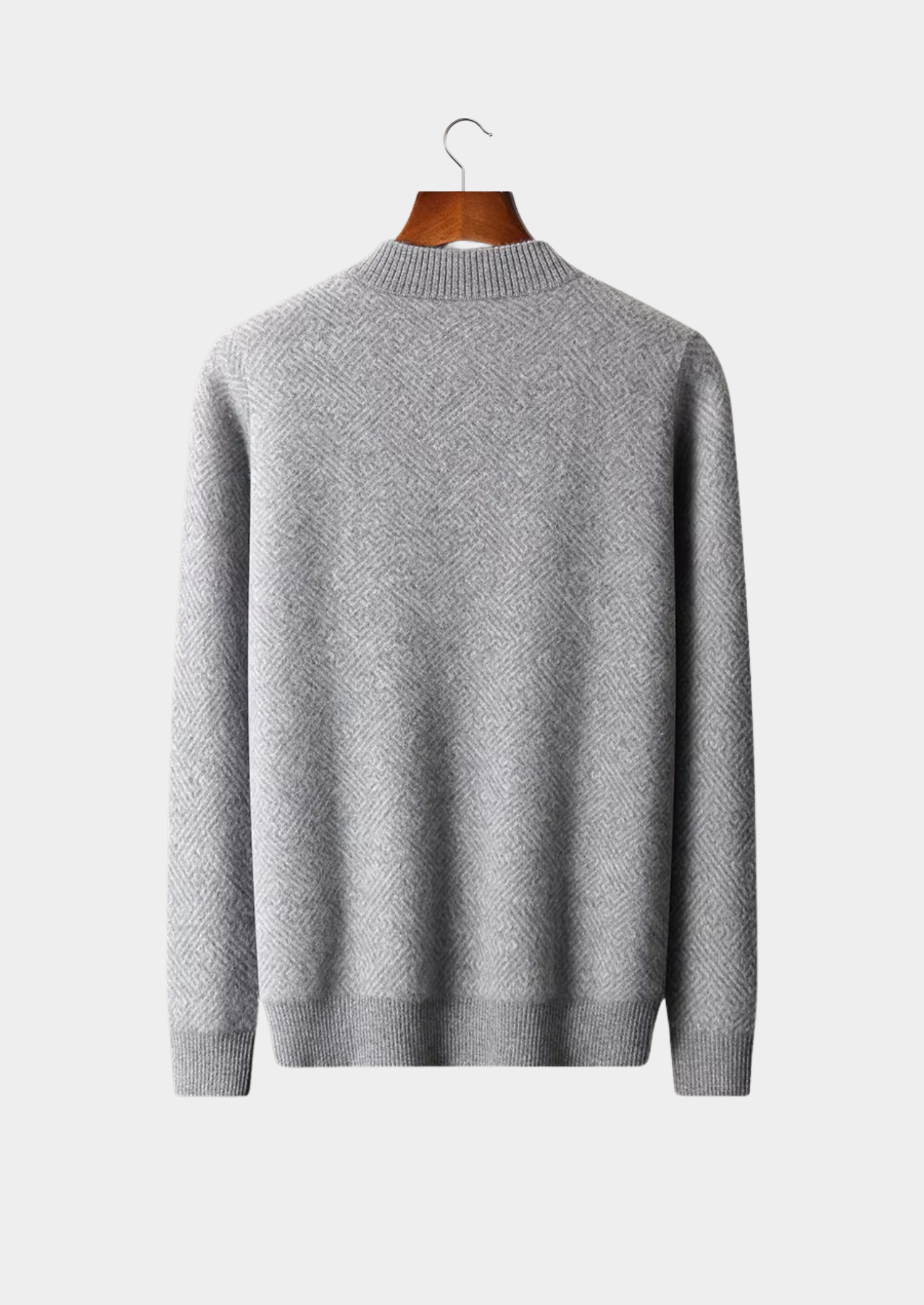 Premium Cashmere Patterned Half-Zip Sweater | Castielli