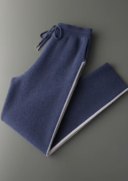 Premium Cashmere Navy Blue Milano Leisure Set | Castielli