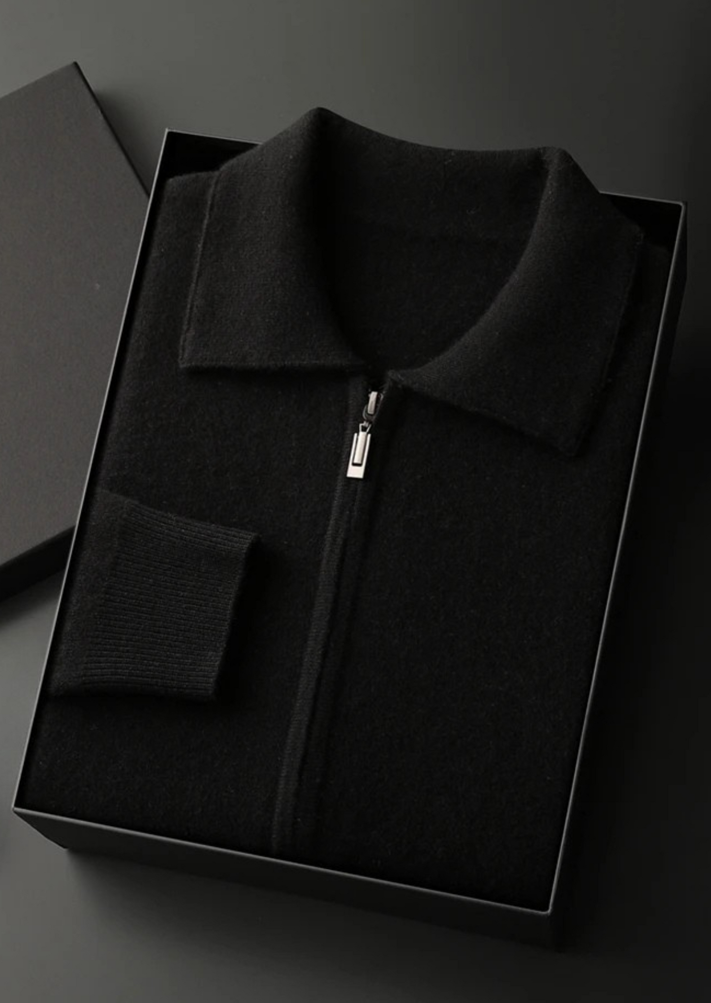 Premium Cashmere Zip Polo Cardigan | Castielli
