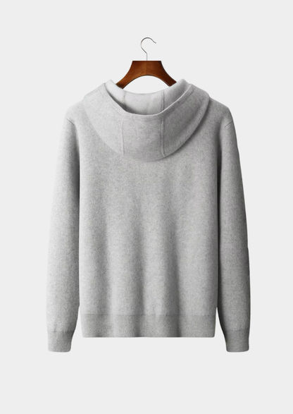 Premium Cashmere Two Tone Zipper Hoodie | Castielli