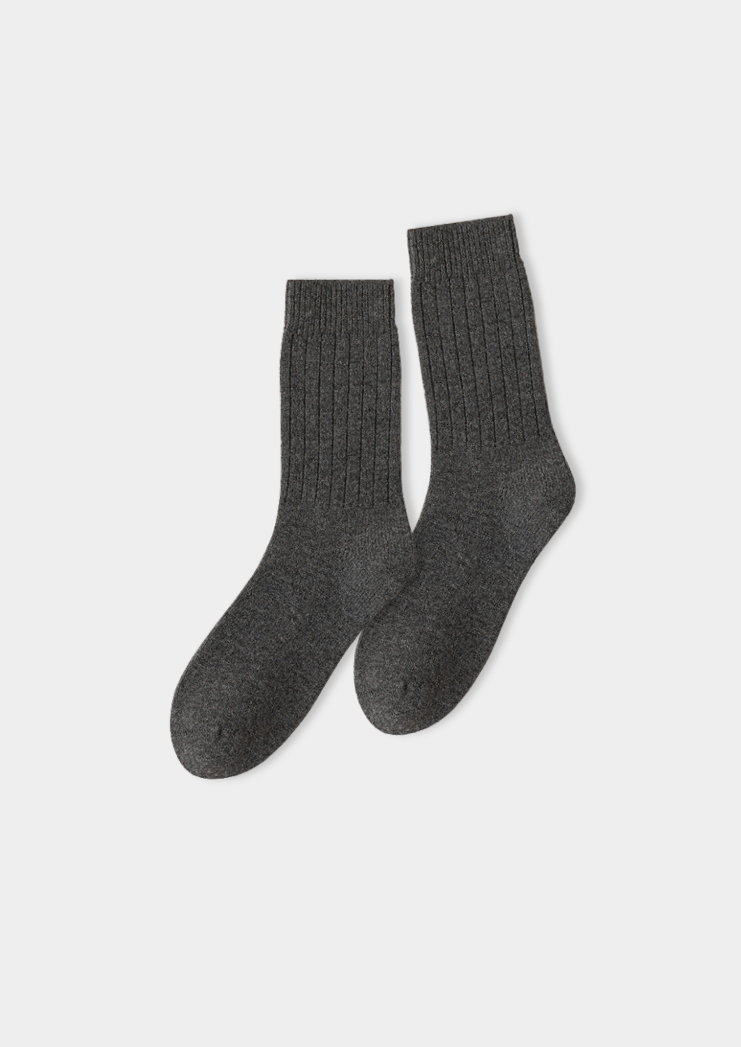 Dark Gray Ultra-Soft Ribbed Merino Wool Socks | Castielli