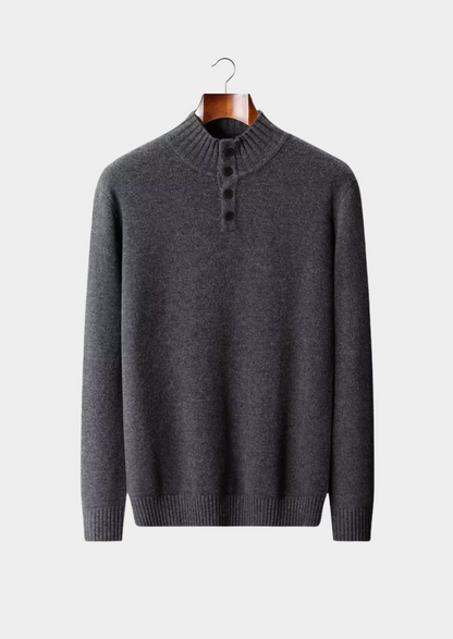 Pure Extra-Fine Merino Wool Classic Button Sweater | Castielli