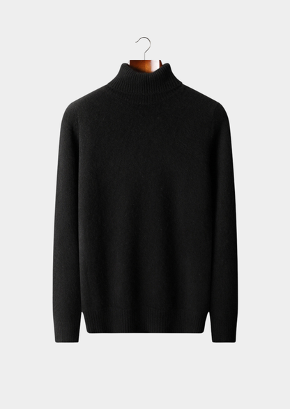 Pure Cashmere Black Essential Rollneck | Castielli