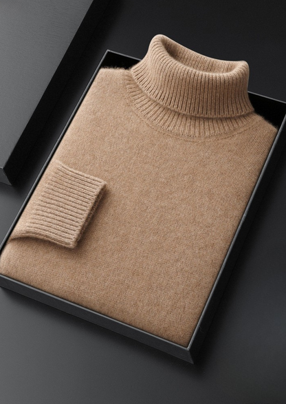 Pure Cashmere Beige Essential Rollneck | Castielli