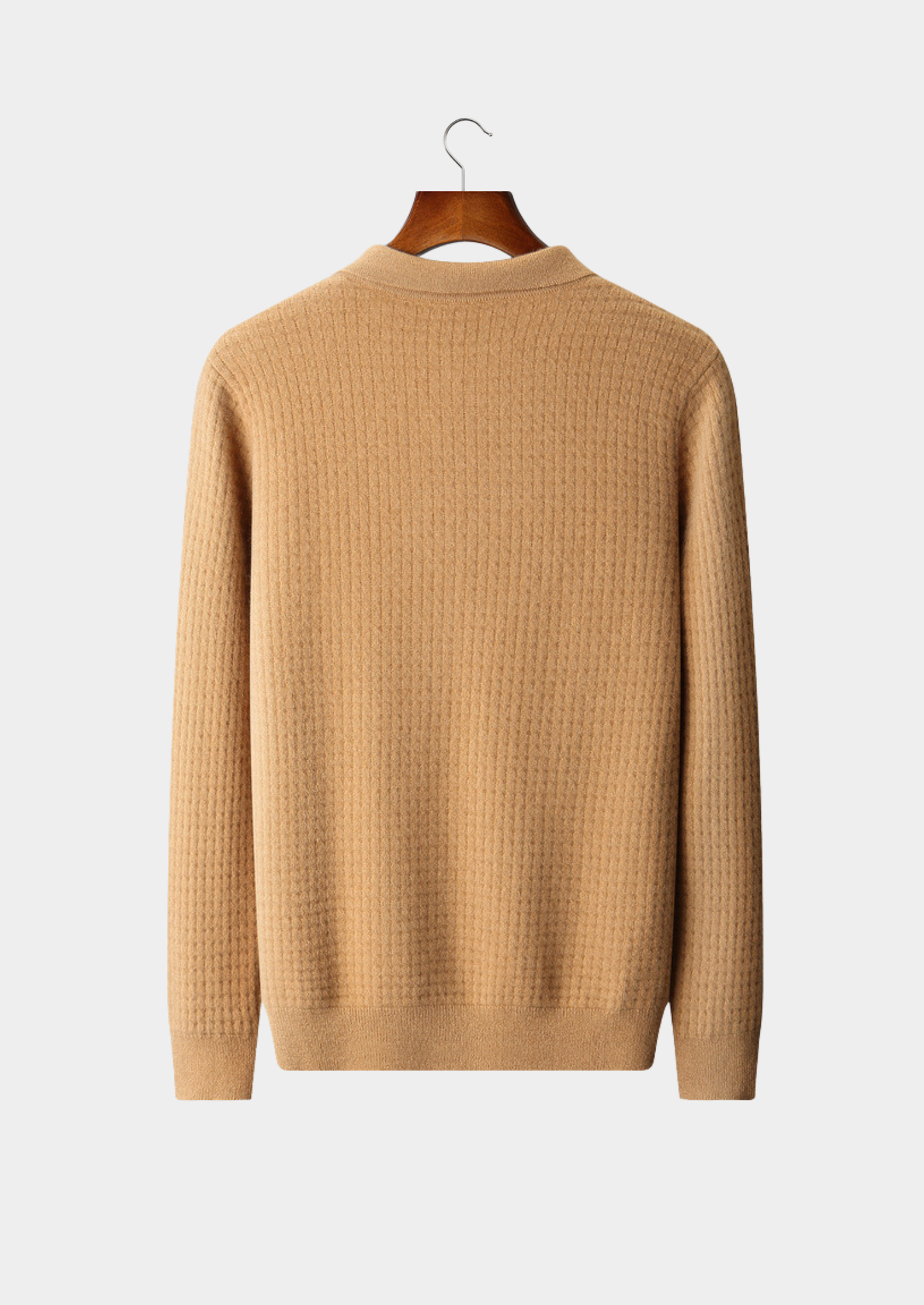 Pure Cashmere Caramel Textured Button Cardigan | Castielli