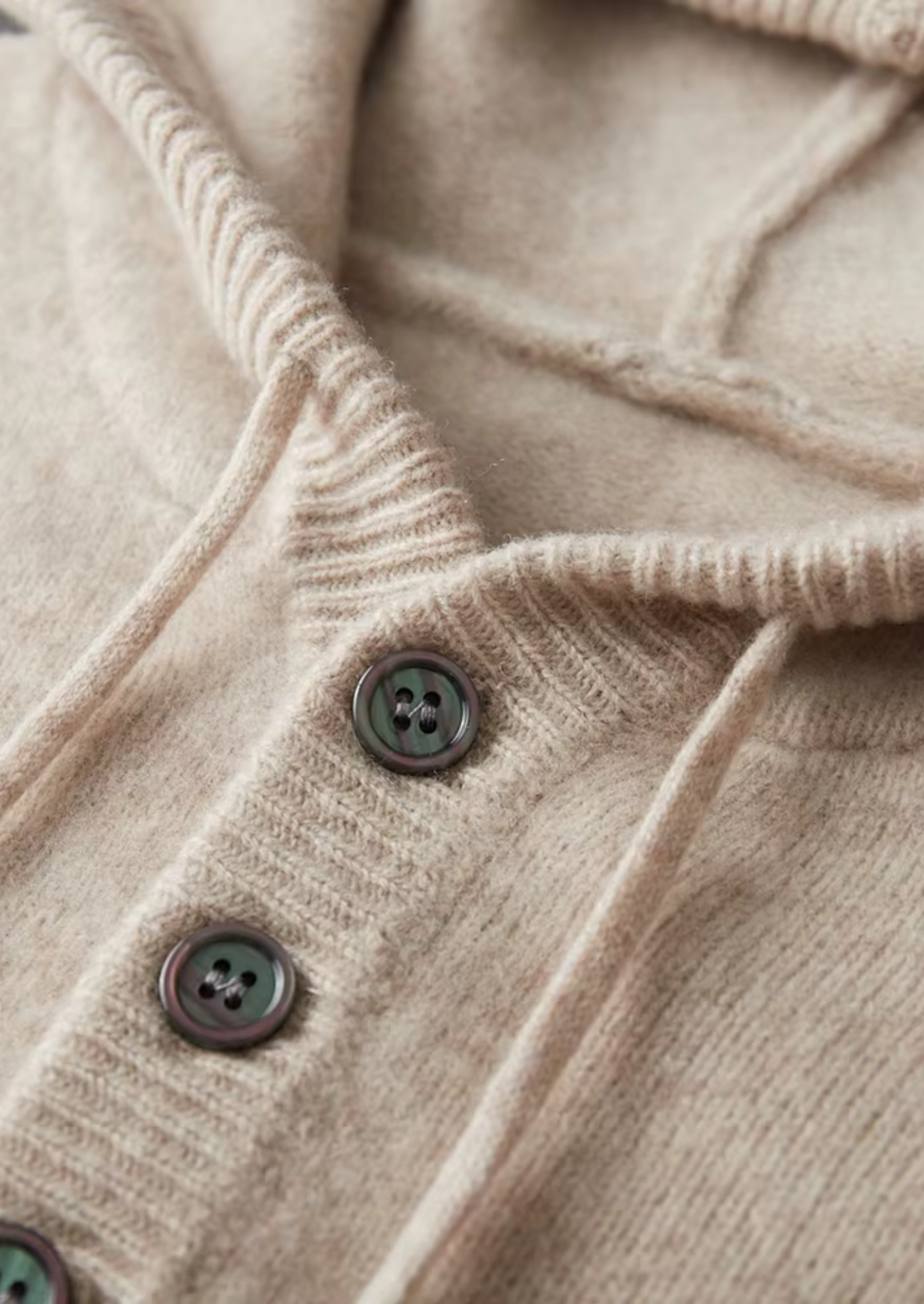 Pure Extra-Fine Merino Wool Button Hoodie | Castielli